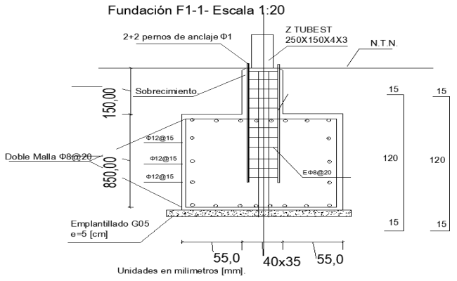 Foundation renforcement  detail Section DWG AutoCAD file