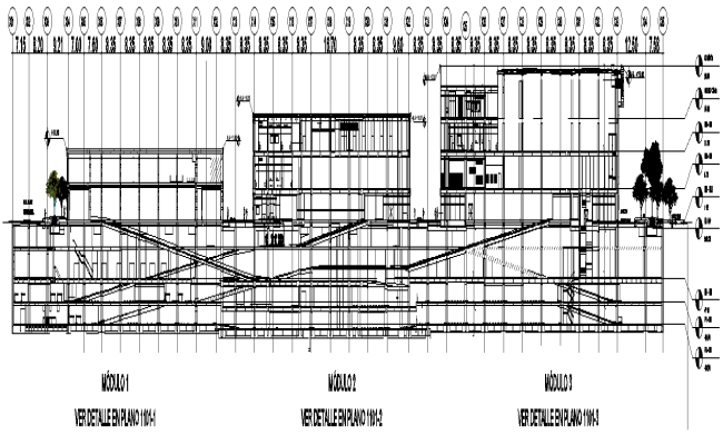 Front Elevation Of Commercial Complex Detail DWG AutoCAD file