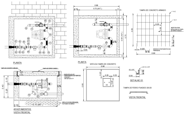 Gas Pipeline Plan Design with Section Plan Details AutoCAD DWG