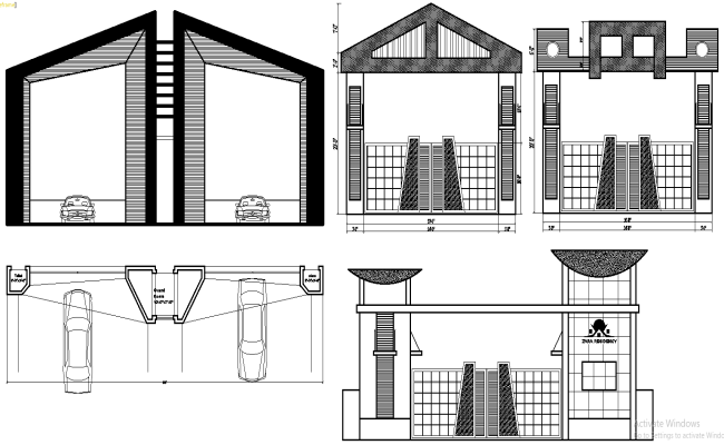 Gate Elevation Plan Design AutoCAD DWG Download