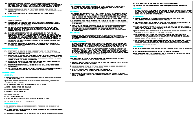 Zone Commercial Building Notes DWG File with Structural Details