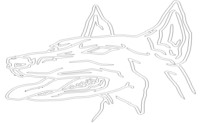 German shepherd dog vector design DWG AutoCAD drawing