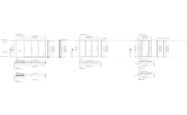 Glass door internal and outside view Detail DWG AutoCAD file