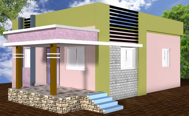 Simple Home Ground Floor 3ds Max Model Vray Render Quality Structure