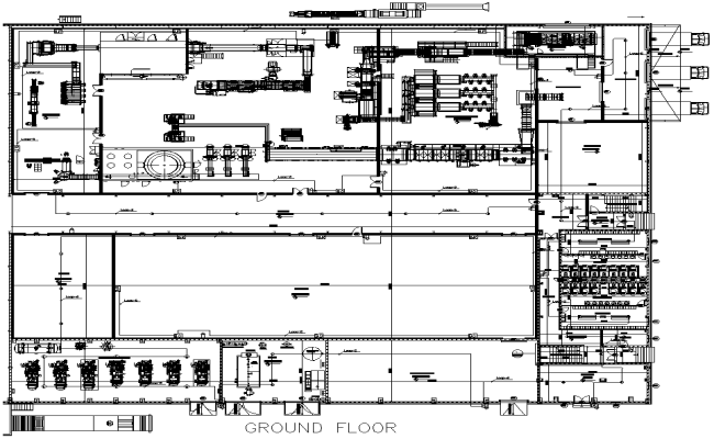 Ground Floor Factory 2D Layout Design AutoCAD DWG File