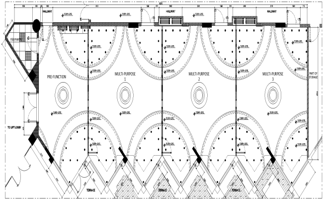 Ceiling Light Legend Layout Function Room in AutoCAD File