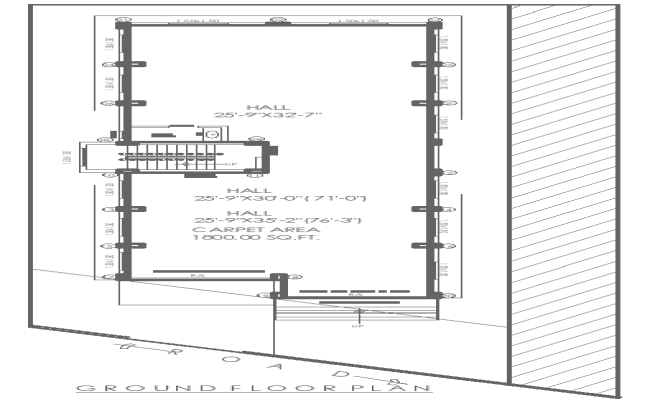 Ground Floor Hall Layout Plan AUTOCAD DWG File
