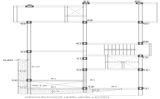 Ground Floor Lintel Layout Details AutoCAD DWG Files