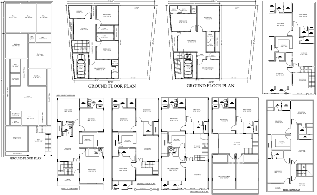 Ground Floor Shop and House Plan Details AutoCAD DWG File