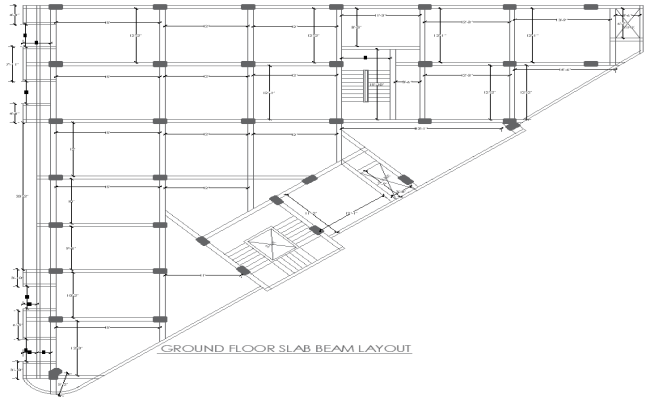 Ground Floor Slab Beam Layout Design | AutoCAD DWG File
