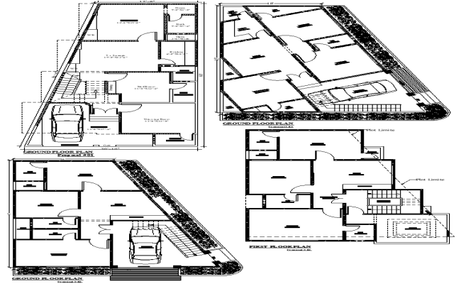 Ground and First Floor House Layout Plan in DWG Format