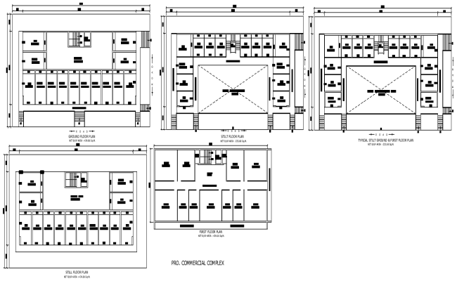 Ground and First Floor Shop Layout Details AutoCAD DWG File