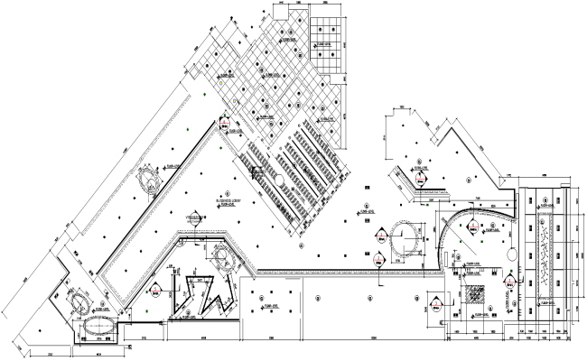 Ground floor main lobby reflected ceiling lighting legend layout DWG AutoCAD file