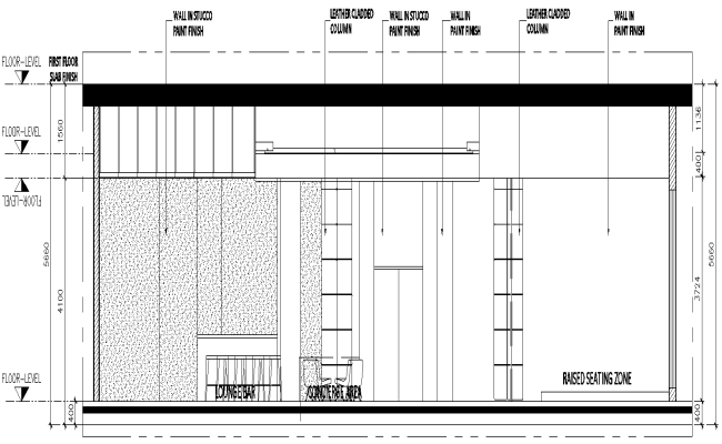 Ground Floor Lobby Section with Stucco Wall & Leather Column