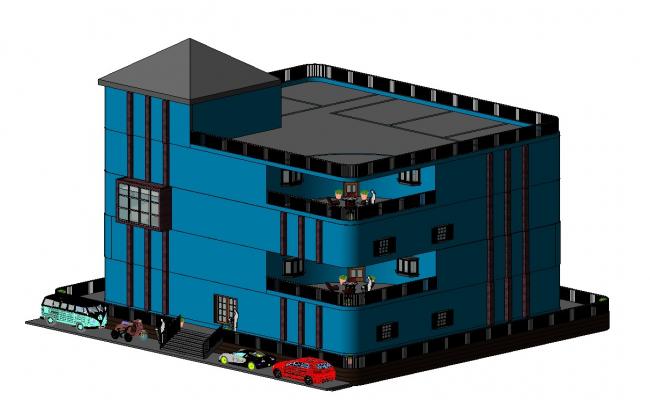 Hotel or Lodging Architecture Floor Plan AutoCAD Drawing File
