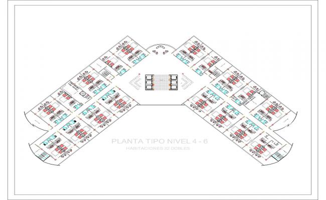 Hotel Podium Plan DWG File