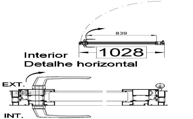 Handle Horizontal Section Design AutoCAD DWG File Download