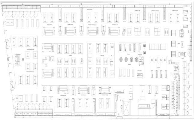 Headquarter layout in scale DWG AutoCAD drawing
