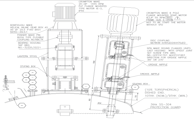Helical Gearbox with Motor Assembly Details AutoCAD DWG File