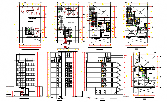 High Rise Building project design DWG file