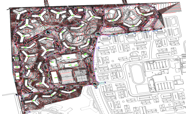High-Rise Building Town Planning Architecture Layout Plan in AutoCAD DWG File