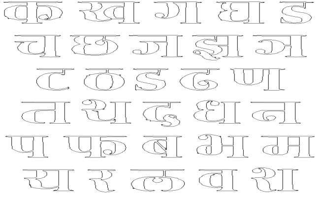 Hindi letter outline vector image DWG AutoCAD file