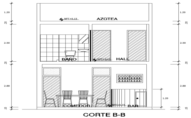 Hotel reception section  with furniture detail DWG AutoCAD file