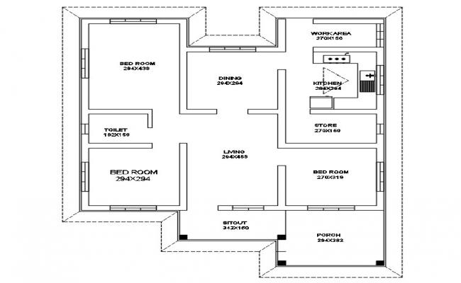 House Ground Floor Drawing DWG File