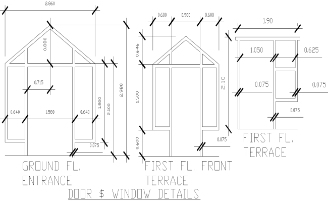 House Door and Window Details AutoCAD DWG File