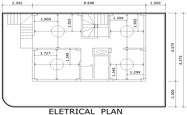 House Electrical Design Layout Plan in AutoCAD DWG File