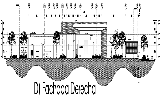 House Elevation Right Facade Design AutoCAD DWG File