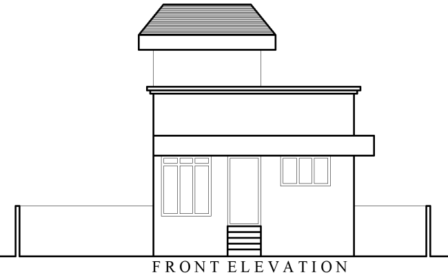 Front Elevation Layout of House Design in AutoCAD DWG File