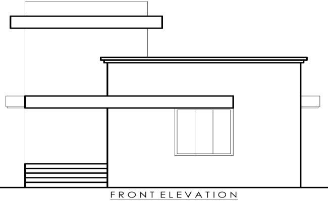 Modern House Front Elevation Layout Design in DWG File