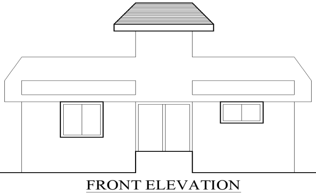 House Front Elevation Layout Plan AutoCAD DWG Design