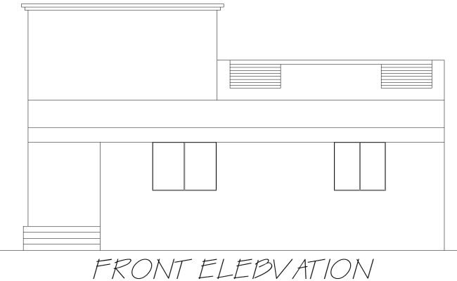 Residential House Elevation Layout Plan in DWG File
