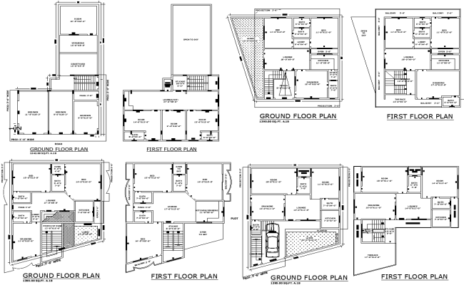 Ground Level Godown with House Plan in AutoCAD DWG File