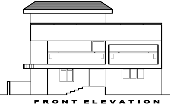 House Plan Elevation Layout Drawing in AutoCAD DWG File