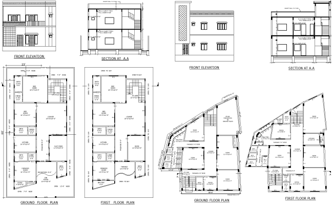 AutoCAD Drawing of House with Attached Office Layout