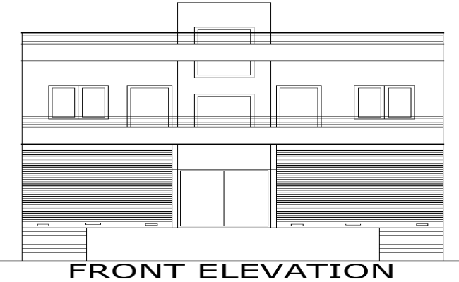HouseShop Elevation DWG Plan with Front Design View