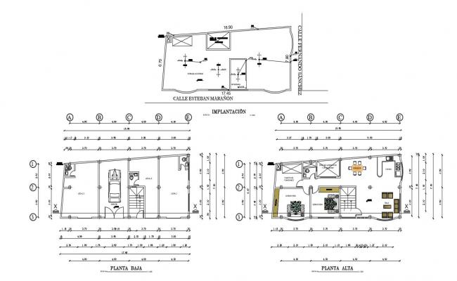 Housing floor plan with architecture view dwg file