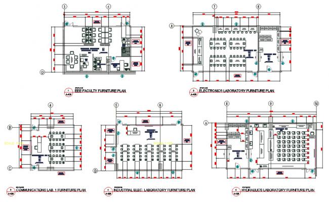 Industrial Electronics Laboratory Furniture Plan DWG File