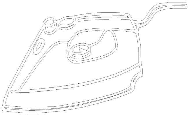 Iron contour household appliance icon design DWG AutoCAD drawing