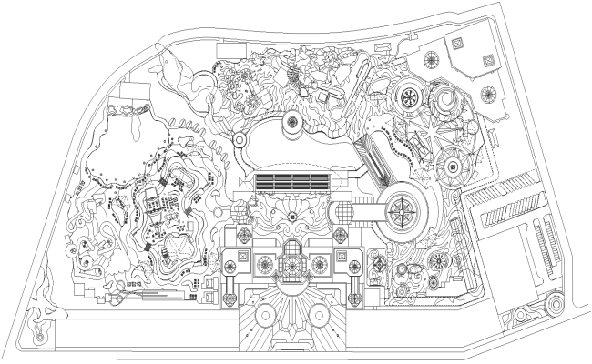 Kingdome themepark design detailed plan DWG AutoCAD drawing