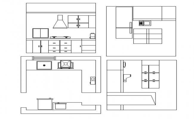 Kitchen Layout Drawing DWG File