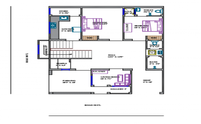 Layout Plan For 30' x 40' corner House