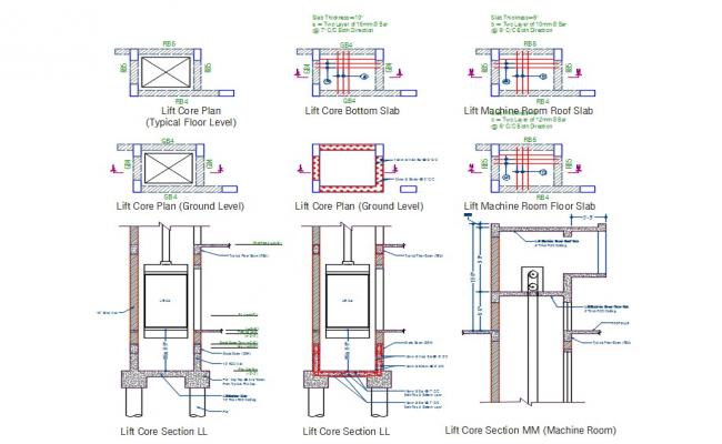 Lift Core Drawing DWG File