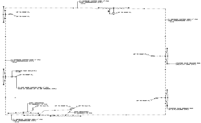 Line diagram of Lighting Protection System Detail DWG AutoCAD file