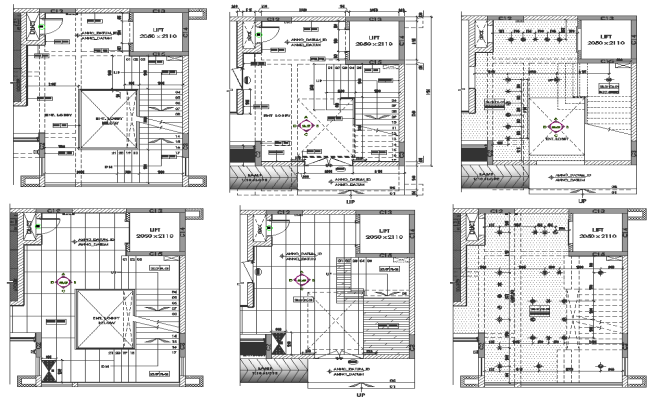 Lobby entrance plan and elevation layout in an AutoCAD file