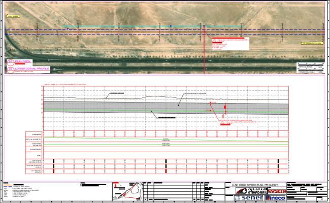 Longitudinal Profile CAD Drawing for UAE Rail DWG File