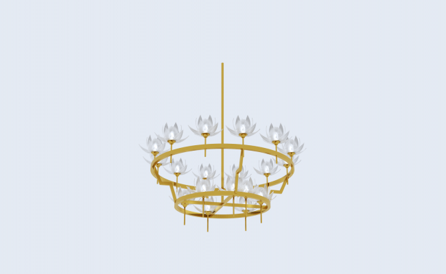 Lotus Chandelier design free downlaoad 3dmax file